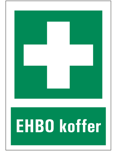 EHBO koffer bord met tekst, kunststof