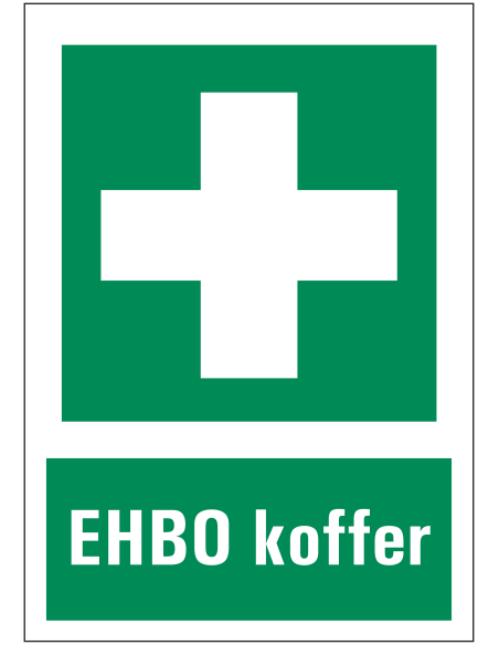 EHBO koffer bord met tekst, kunststof