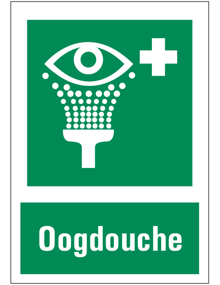 Oogdouche bord met tekst
