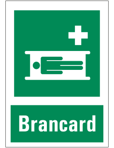 Brancard bord met tekst