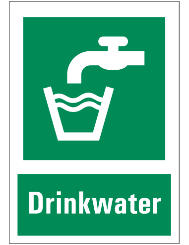 Drinkwater bord met tekst