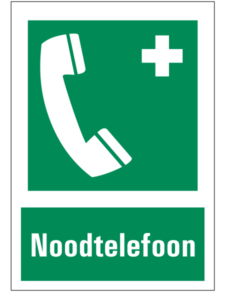 Noodtelefoon bord met tekst