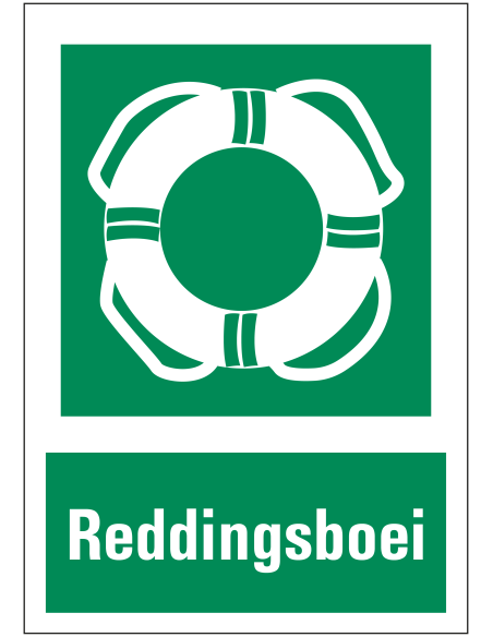 Reddingsboei bord met tekst