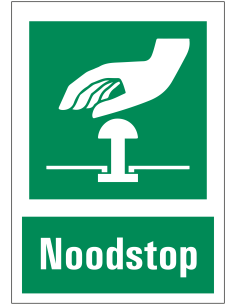 Noodstop bord met tekst