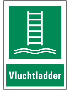 Vluchtladder bord met tekst