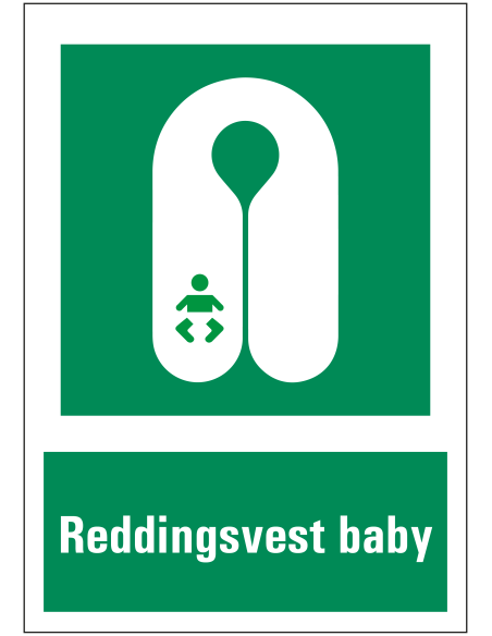 Reddingsvest baby bord met tekst