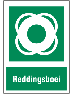 Reddingsboei bord met tekst