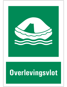 Overlevingsvlot bord met tekst
