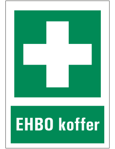EHBO koffer sticker met tekst