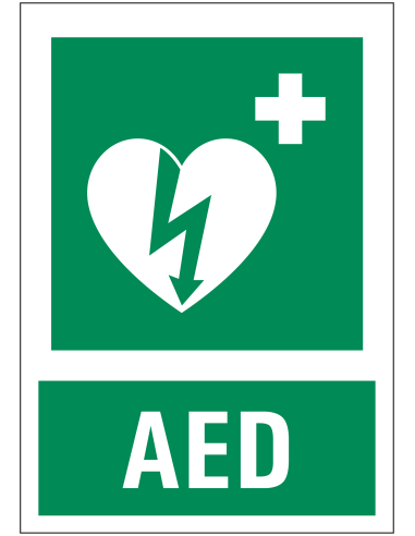 AED sticker met tekst