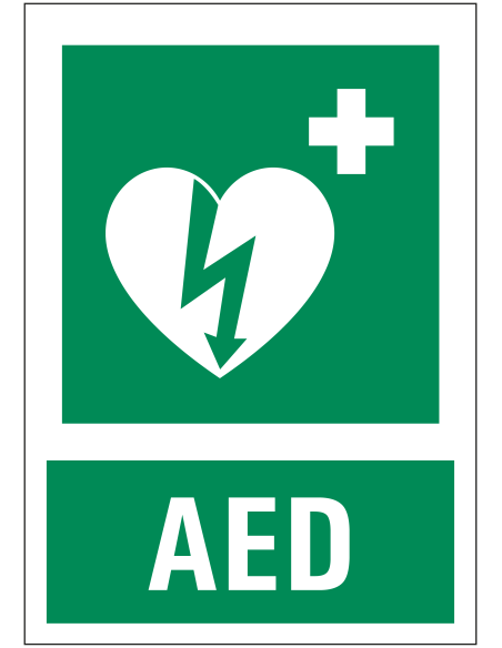 AED sticker met tekst