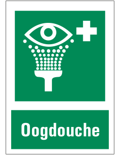 Oogdouche bord met tekst