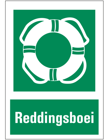Reddingsboei sticker met tekst
