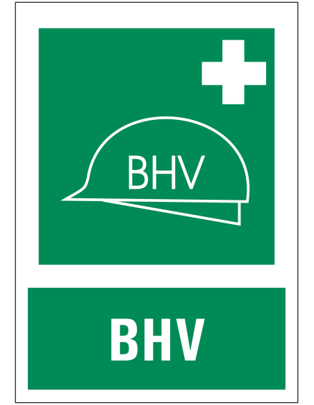 BHV sticker met tekst