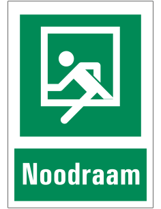 Noodraam sticker met tekst