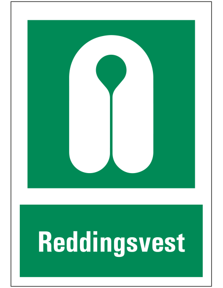 Reddingsvest sticker met tekst