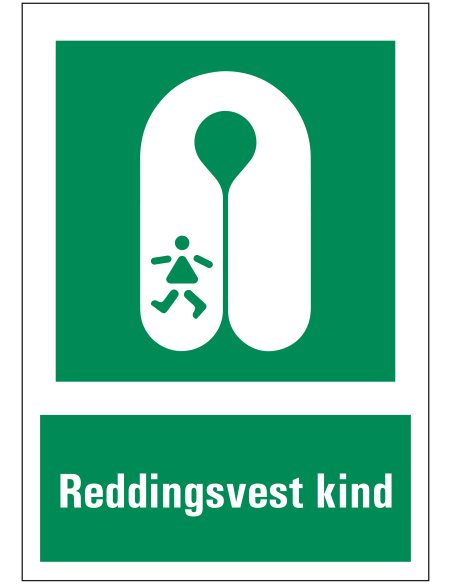 Reddingsvest kind sticker met tekst
