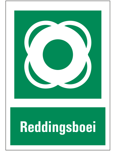Reddingsboei sticker met tekst