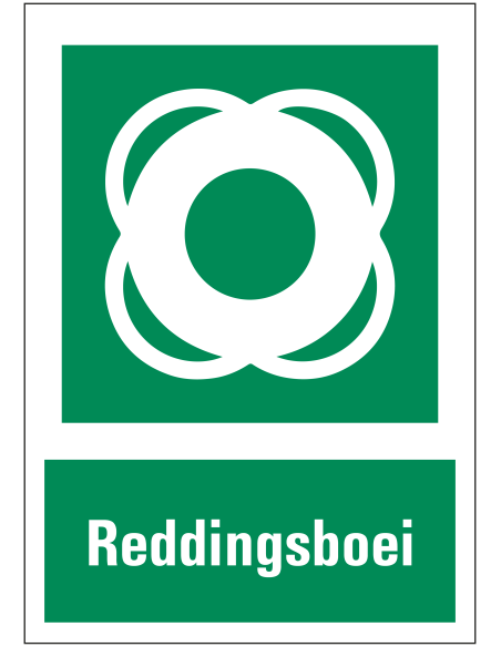 Reddingsboei sticker met tekst
