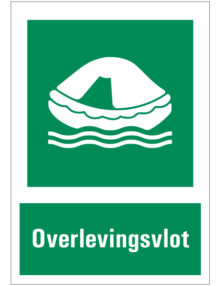 Overlevingsvlot sticker met tekst