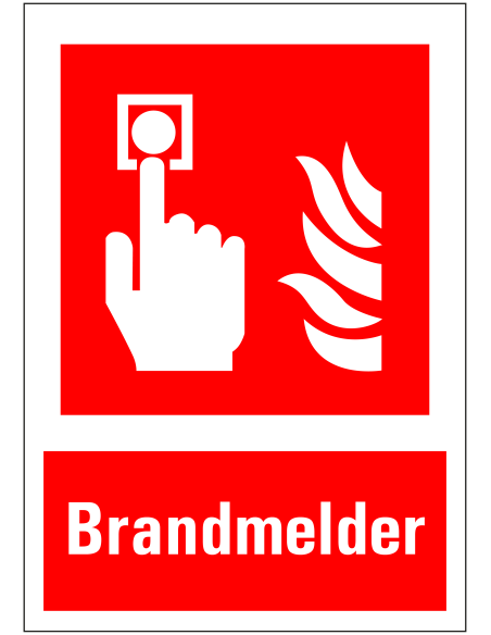 Brandmelder bord met tekst