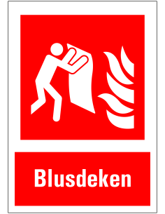 Blusdeken bord met tekst