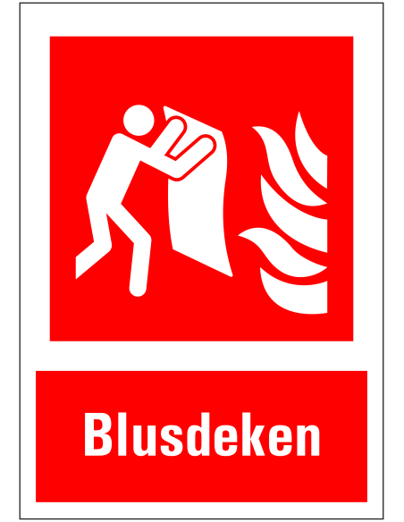 Blusdeken bord met tekst
