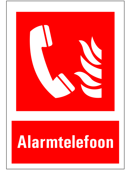 Alarmtelefoon bord met tekst