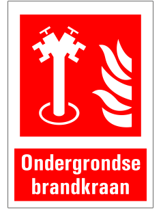 Ondergrondse brandkraan bord met tekst