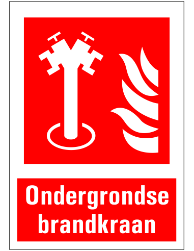Ondergrondse brandkraan bord met tekst