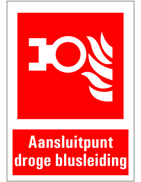 Aansluitpunt droge blusleiding bord met tekst