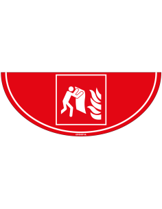 Blusdeken vloersticker - F016 - 750 x 300 mm - ISO 7010 - rood wit - branddeken pictogram