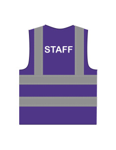 Staff hesje RWS paars, hesje met reflecterende strepen met tekst staff