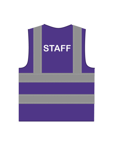 Staff hesje RWS paars, hesje met reflecterende strepen met tekst staff