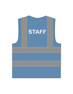 Staff hesje RWS hemelsblauw, hesje met reflecterende strepen met tekst staff
