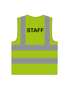 Staff hesje RWS limoengroen, hesje met reflecterende strepen met tekst staff