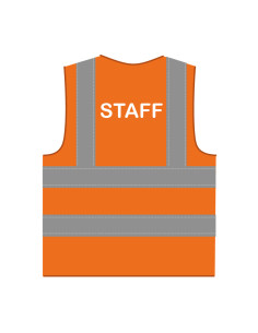 Staff hesje RWS oranje, hesje met reflecterende strepen met tekst staff