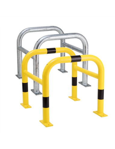 Morion beschermbeugel paal - geel zwart - gecoat en verzinkt