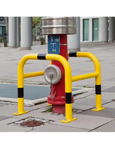 Morion beschermbeugel paal - geel zwart - gecoat en verzinkt