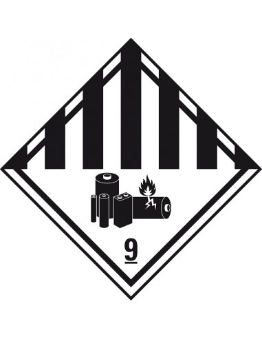 ADR klasse 9 sticker diverse gevaarlijke stoffen met pictogram, ruit, wit zwart, met pictogram