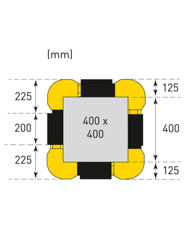 Verbredingselement voor kunststof zuilbeschermer - 1100 x 200 mm