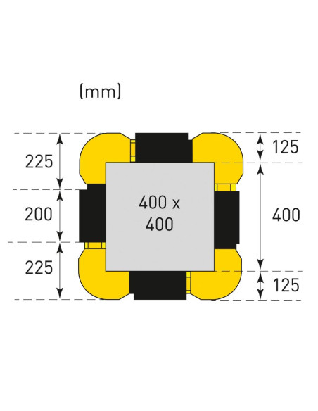 Verbredingselement voor kunststof zuilbeschermer - 1100 x 200 mm