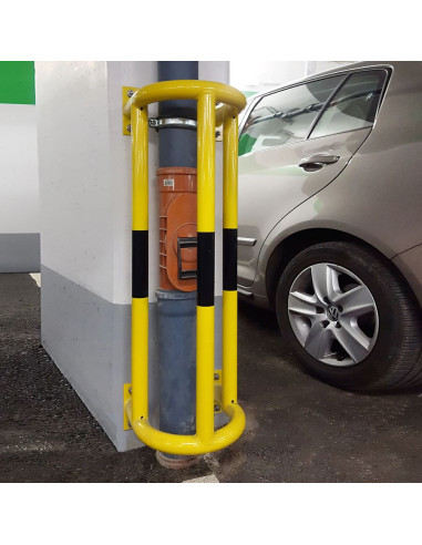 Morion buisbeschermer 180° - wandmontage - verzinkt en gecoat, geel zwart