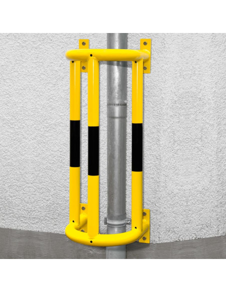 Morion buisbeschermer 180° - wandmontage - verzinkt en gecoat, geel zwart