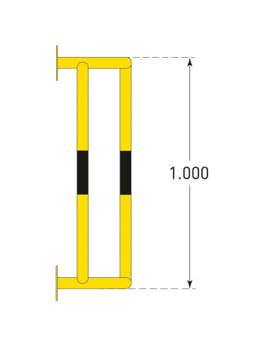 Morion buisbeschermer 180° - wandmontage - verzinkt en gecoat, geel zwart