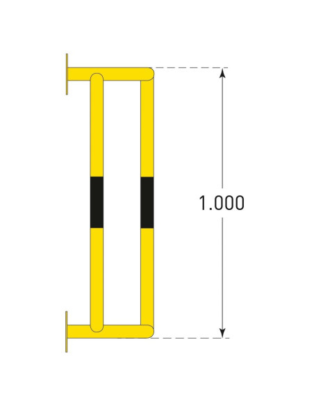 Morion buisbeschermer 180° - wandmontage - verzinkt en gecoat, geel zwart