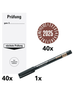 Voordeelset basislabel jaar keuringssticker met viltstift 2025