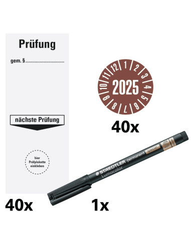 Voordeelset basislabel jaar keuringssticker met viltstift 2025