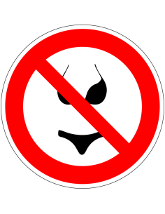 Bikini verboden sticker, rood wit, pictogram bikini, rond
