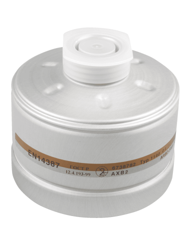 Dräger 1140 AXB2 gasfilter - zilver - schroefdraad sluiting